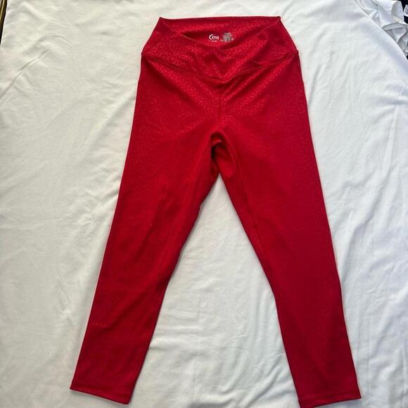 Zyia Red Leopard Print Leggings - Picture 1 of 4